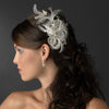 Vintage Flower Bridal Wedding Hair Comb w/ Clear Rhinestones 9796