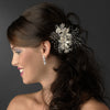 Lovely Ivory Rum Pink Floral Bridal Wedding Hair Comb w/ Freshwater Pearls 9813