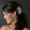 Lovely Ivory Rum Pink Floral Bridal Wedding Hair Comb w/ Freshwater Pearls 9813