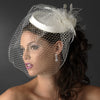 Vintage Couture Bridal Wedding Hat of Rhinestones & Tulle with Russian Blusher Bridal Wedding Veil 1133