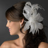 * Large Bridal Wedding Feather Bridal Wedding Hair Comb Headpiece 1538 White or Ivory