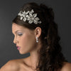 * Whimsical Antique Silver Side Accented Flower & Butterfly Headpiece 9944