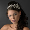* Whimsical Antique Silver Side Accented Flower & Butterfly Headpiece 9944