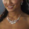 Stunning Silver Red Bridal Wedding Jewelry Set NE 8100