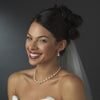 Pearl & Rhinestone Drop Bridal Wedding Earrings 815