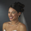 Pearl & Rhinestone Drop Bridal Wedding Earrings 815