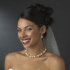 Pearl & Rhinestone Drop Bridal Wedding Earrings 815