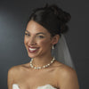 Pearl & Rhinestone Drop Bridal Wedding Earrings 815
