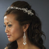 Elegant Hand Wired Flower Silver Bridal Wedding Headband Style Bridal Wedding Hair Piece with Rhinestone Swarovski Accents - HP 2732