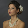Bridal Wedding Necklace Earring Set N 8383 E 8382 Silver AB