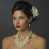 Bridal Wedding Necklace Earring Set N 8383 E 8382 Silver AB