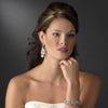 Beautiful Silver Diamond White Chandelier Bridal Wedding Earrings E 8446