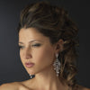 Radiant Silver Clear CZ Chandelier Bridal Wedding Earrings 8627