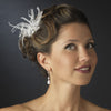 * Gorgeous Rhinestone Dazzle Feather Bridal Wedding Hair Comb 8395