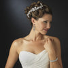 Black Smoked Crystal & Rhinestone Post Dangle Bridal Wedding Earrings 8705