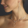 Silver Clear Oval Crystal Dangle Bridal Wedding Jewelry Set 8725