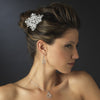 Silver Clear Rhinestone Bridal Wedding Earrings 8787