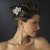 Silver Clear Rhinestone Bridal Wedding Earrings 8787