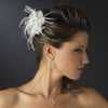 Delicate Feather Flower Bridal Wedding Hair Accessory Bridal Wedding Hair Comb 8391 Ivory or White