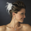 Delicate Feather Flower Bridal Wedding Hair Accessory Bridal Wedding Hair Comb 8391 Ivory or White