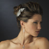 Silver Clear Rhinestone Bridal Wedding Earrings 8787