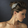 Antique Silver Clear Rhinestone Side Bridal Wedding Hair Comb 9994