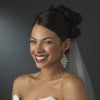 Glamorous Silver & Clear Chandelier Bridal Wedding Earrings E 939