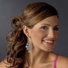 Glamorous Silver & Clear Chandelier Bridal Wedding Earrings E 939