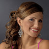 Glamorous Silver & Clear Chandelier Bridal Wedding Earrings E 939