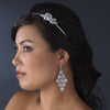 Glamorous Silver & Clear Chandelier Bridal Wedding Earrings E 939