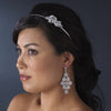 Glamorous Silver & Clear Chandelier Bridal Wedding Earrings E 939