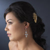 Gold Clear Chandelier Bridal Wedding Earrings 940