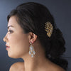 Celebrity Style Gold Clear AB Chandelier Bridal Wedding Earrings E 943