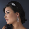 Stunning Silver Crystal Bridal Wedding Earrings Hoop E 944