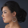 Black Rhinestone Hoop Bridal Wedding Earrings E 951