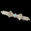 Silver Clear AB Rhinestone Bow Bridal Wedding Hair Barrette