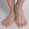 Light Blue Grey Pearl Beaded Foot Jewelry 6