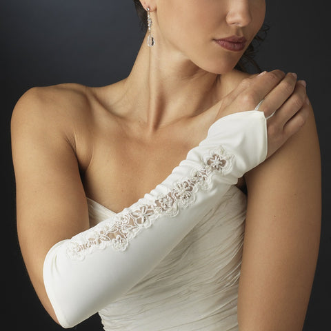 Designer Fingerless Bridal Wedding Glove GL 9130 A