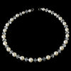 Silver Clear Crystal & Diamond White Pearl Bun Bridal Wedding Headband