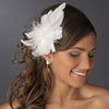 Floral Bridal Wedding Hair Fascinator with Crystals Bridal Wedding Hair Clip 1531 with Bridal Wedding Brooch Pin