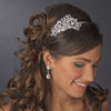 Antique Silver Crystal Side Accented Headpiece HP 395