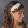* Ivory White Sequin Flower Bridal Wedding Headband Headpiece 4021