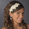 * Ivory White Sequin Flower Bridal Wedding Headband Headpiece 4021