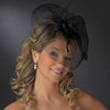* Black Bridal Wedding Headband w/ Cage Headpiece 4023