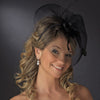 * Black Bridal Wedding Headband w/ Cage Headpiece 4023