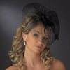 * Black Bridal Wedding Headband w/ Cage Headpiece 4023