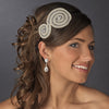 * Ivory Clear w/ Black Bridal Wedding Headband Headpiece 4026