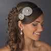 * Silver Clear Pearl on Black Bridal Wedding Headband Headpiece 4027