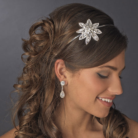 Silver Clear Bridal Wedding Headband Headpiece 620