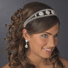 * Silver Clear Rhinestone Vintage Headpiece Bridal Wedding Tiara HP 625